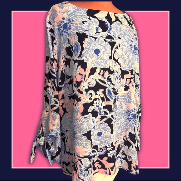 🌼NWT Lilly Pulitzer 3/4 Sleeve Blouse Top with Bow Detail Sz XL - Picture 4 of 14